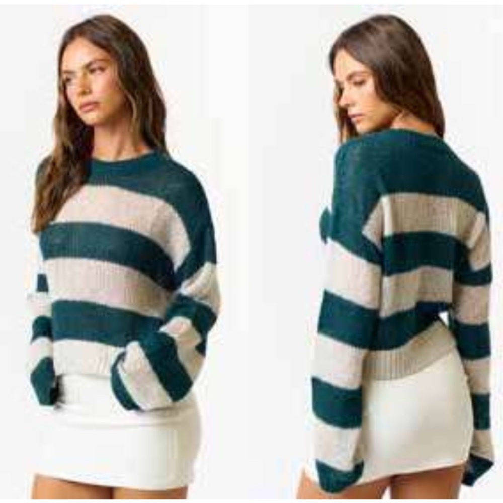 Responsibly Green/Cream Sweater